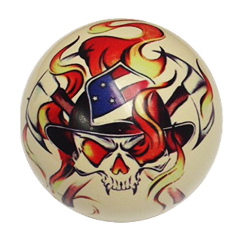 Firefighter Skull Pin-Up Custom Cue Ball