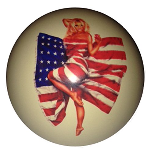 Boldly Made in the USA Pin-Up Custom Cue Ball