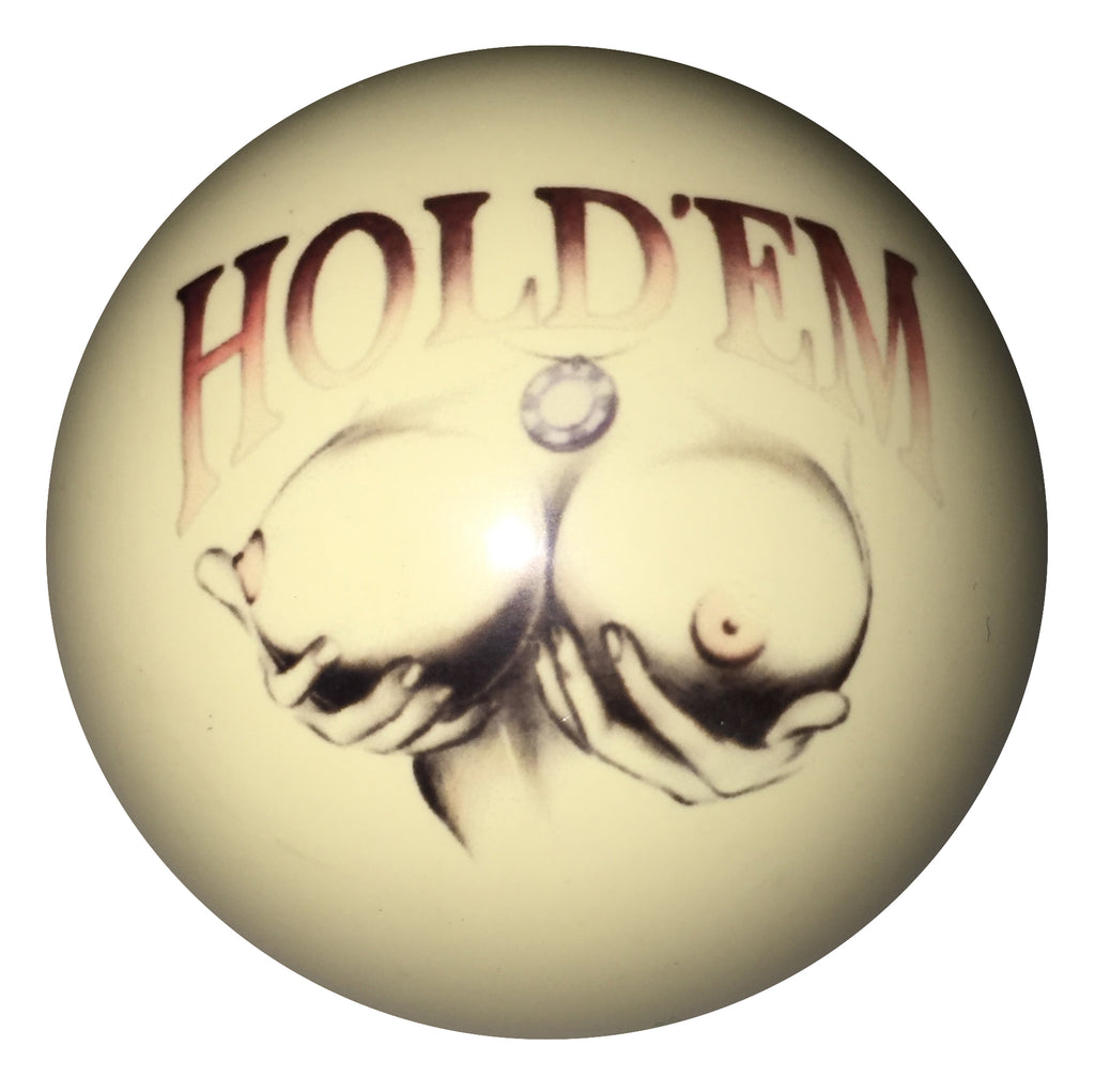 Hold Em Girl Pin-Up Custom Cue Ball