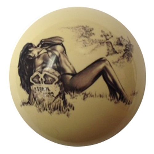 Graveyard Girl Pin-Up Custom Cue Ball