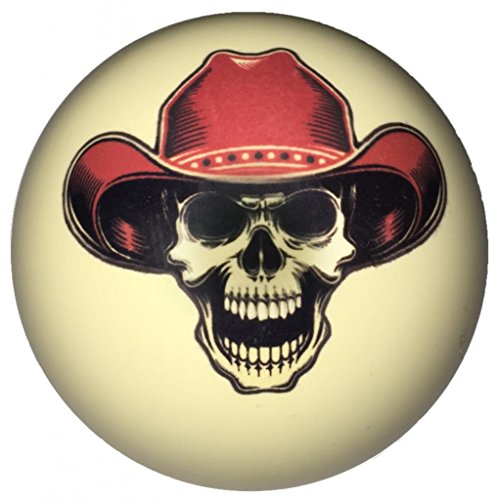 Red Cowboy Skull Custom Cue Ball
