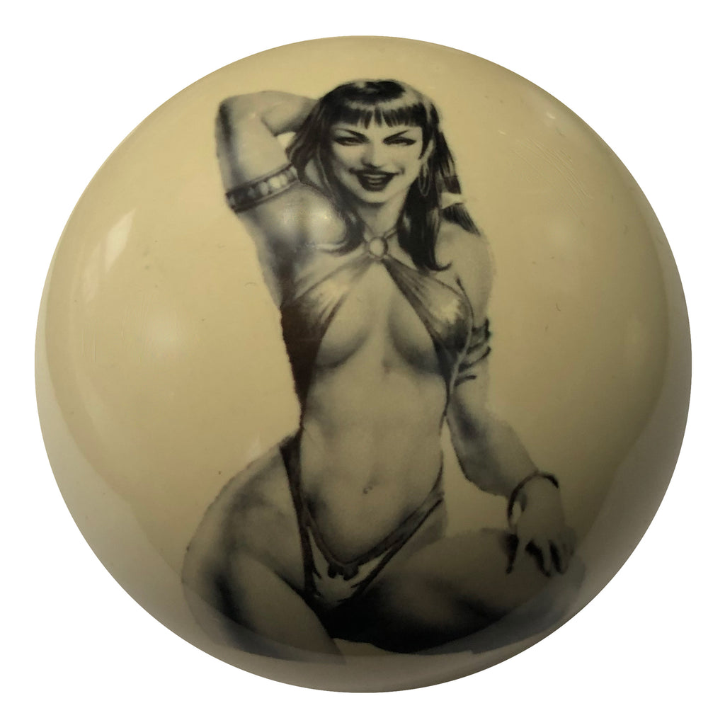 Strong Woman Pin-Up Custom Cue Ball