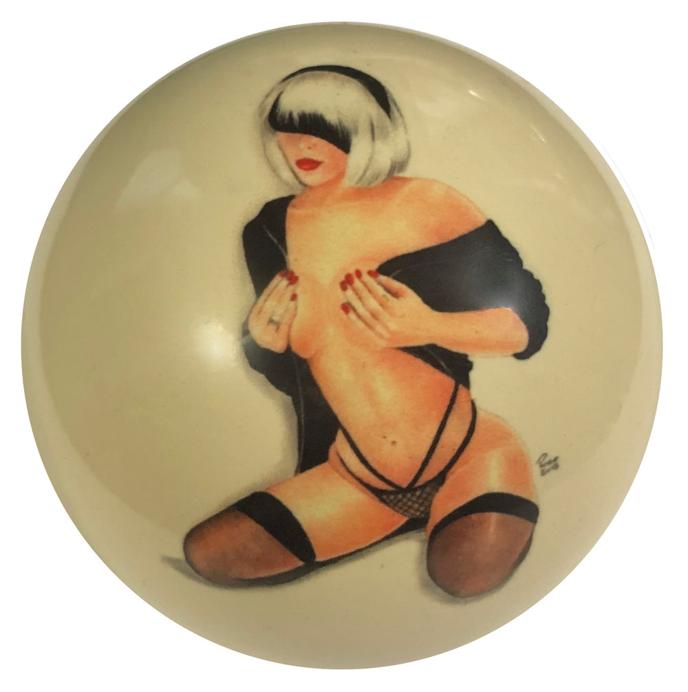 Under Cover Pin-Up Custom Cue Ball
