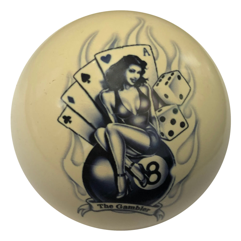 Gambler Lady Luck Custom Cue Ball