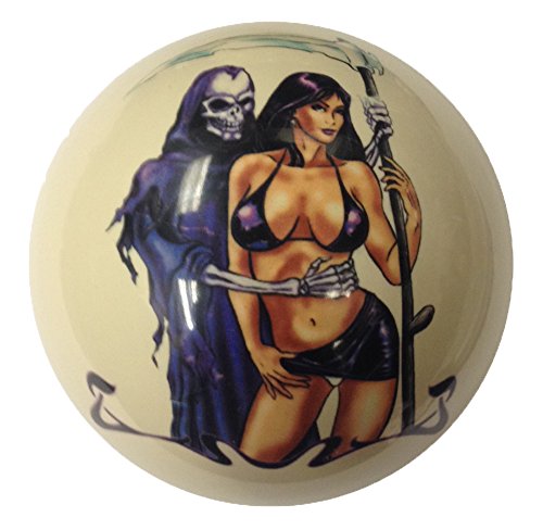 Ghoul and Girl Pin-Up Custom Cue Ball