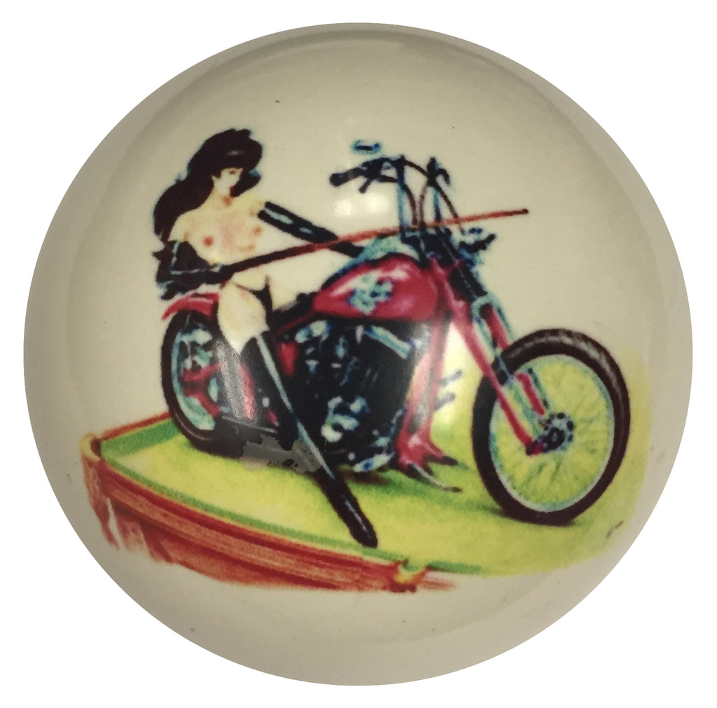 Devil Girl on Pool Table Pin-Up Custom Cue Ball