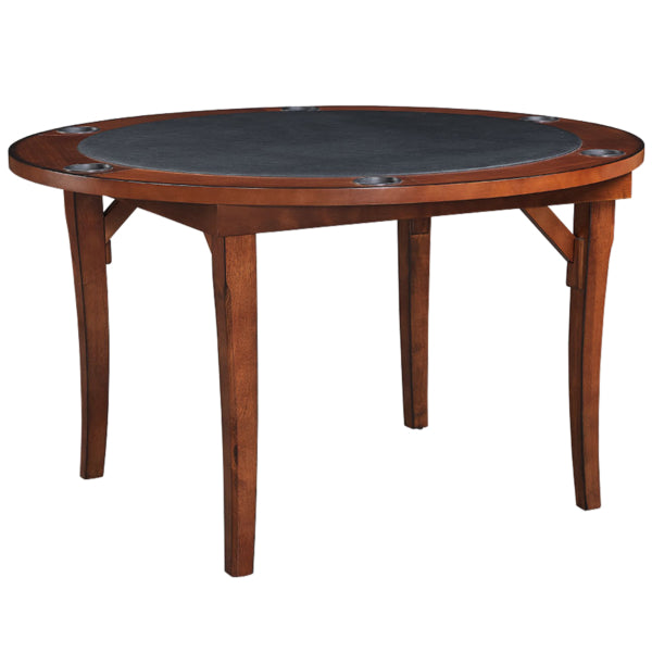 Folding Poker and Game Table Chestnut Finish