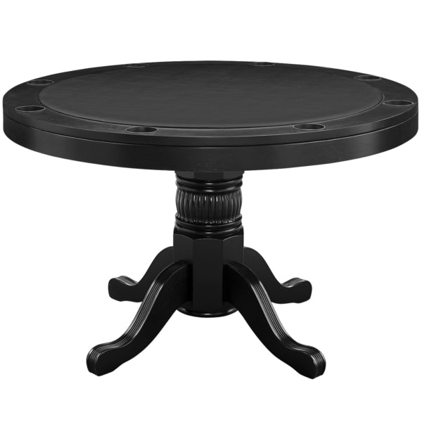 Round Solid Wood Gaming Table Black Gaming