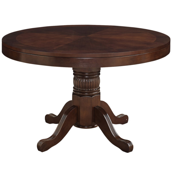 Round Solid Wood Gaming Table Cappuccino Dining