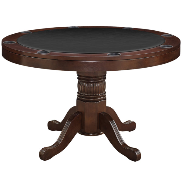 Round Solid Wood Gaming Table Cappuccino Gaming