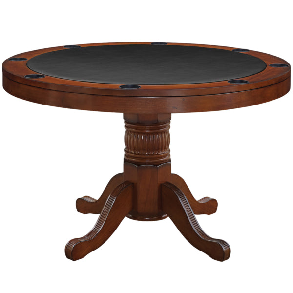 Round Solid Wood Gaming Table Chestnut Gaming