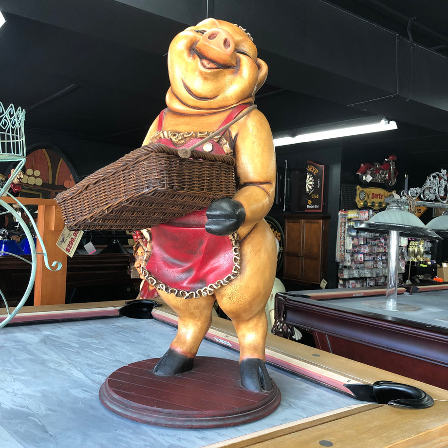 Pig with Basket Statue – D&L Billiards