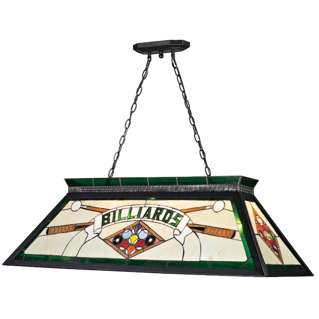 Stained Glass Green Billiards Light