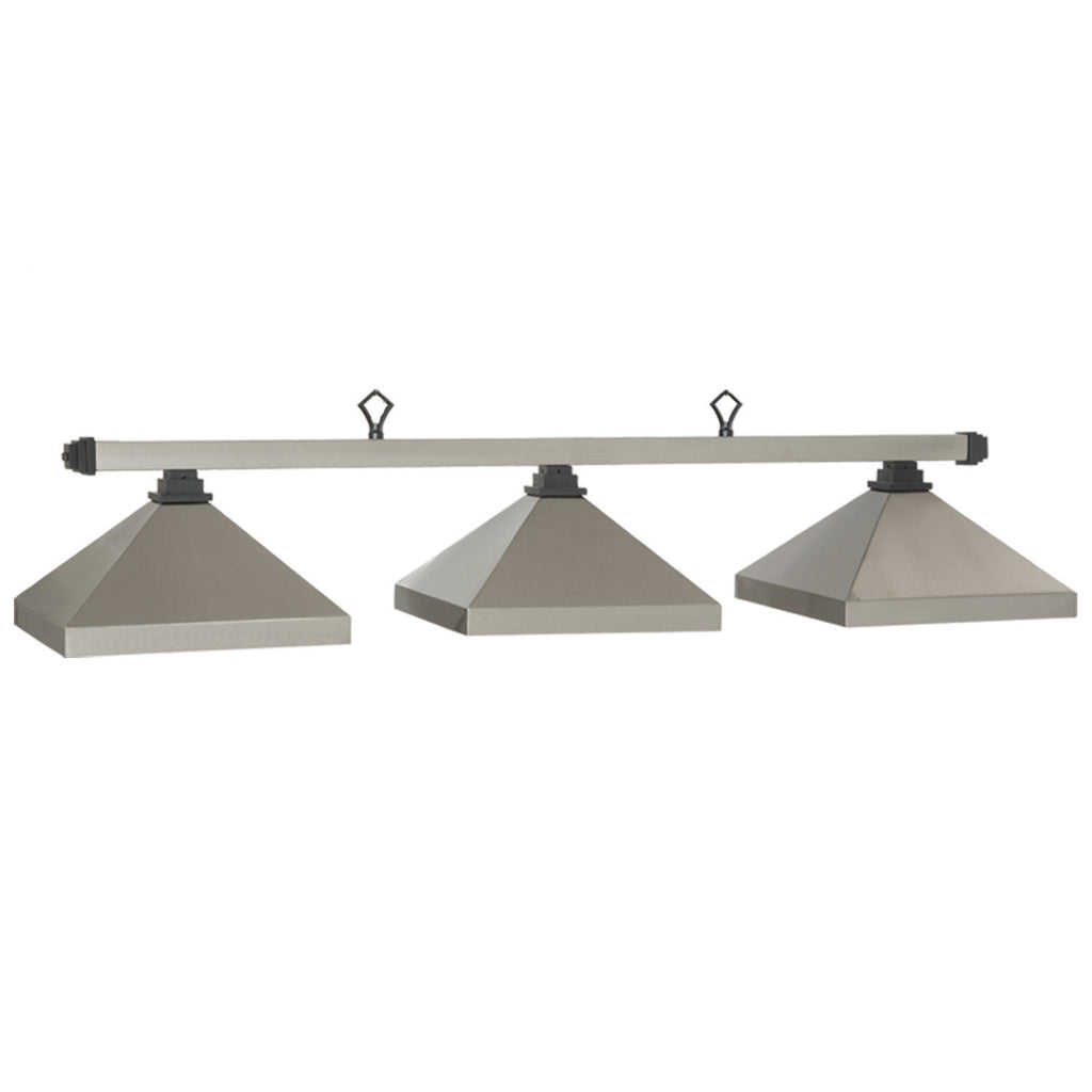 3 Shade Billiard Light with Square Pewter/Matte Black Metal Shades