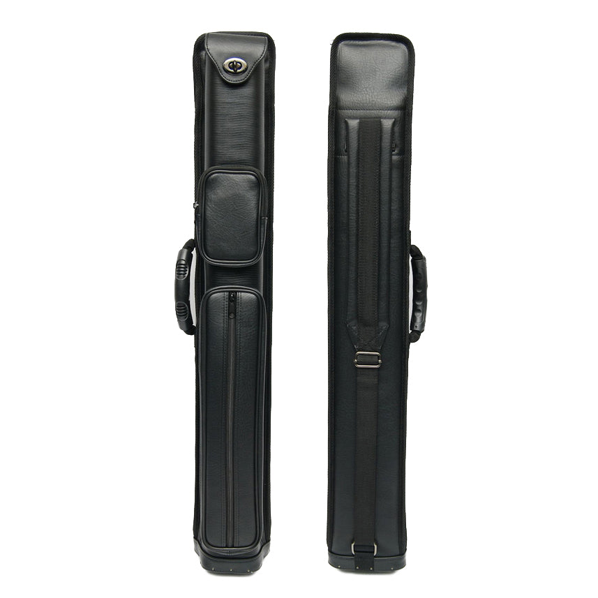 Turnlock Pool Cue Case - 2 Butt/4 Shaft - Black Front and Back