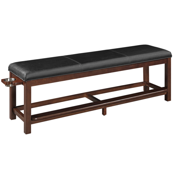 Wood Storage Bench with Padded Seat Cappuccino Finish Angled