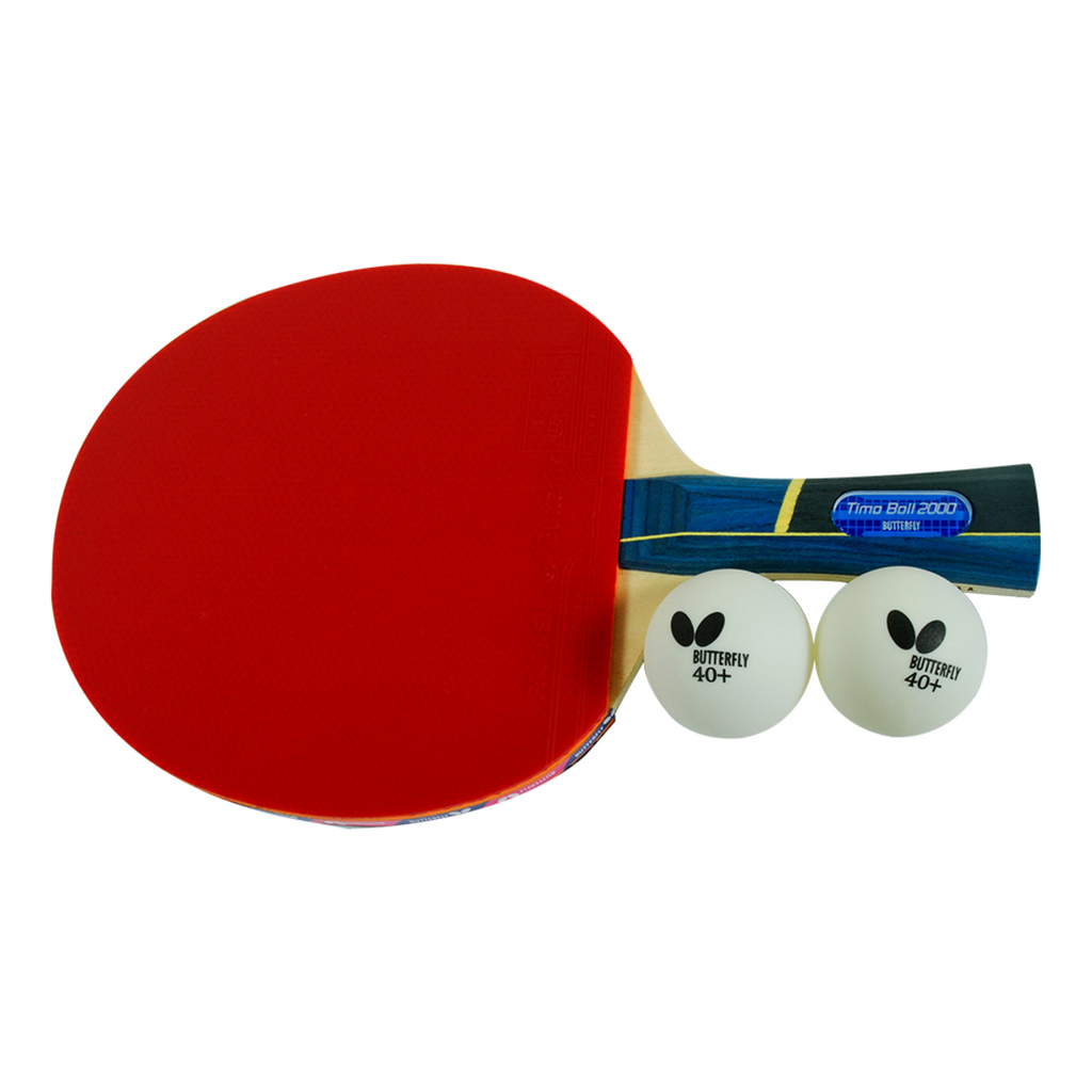 Timo Boll 2000 Butterfly Ping Pong Paddle and Balls
