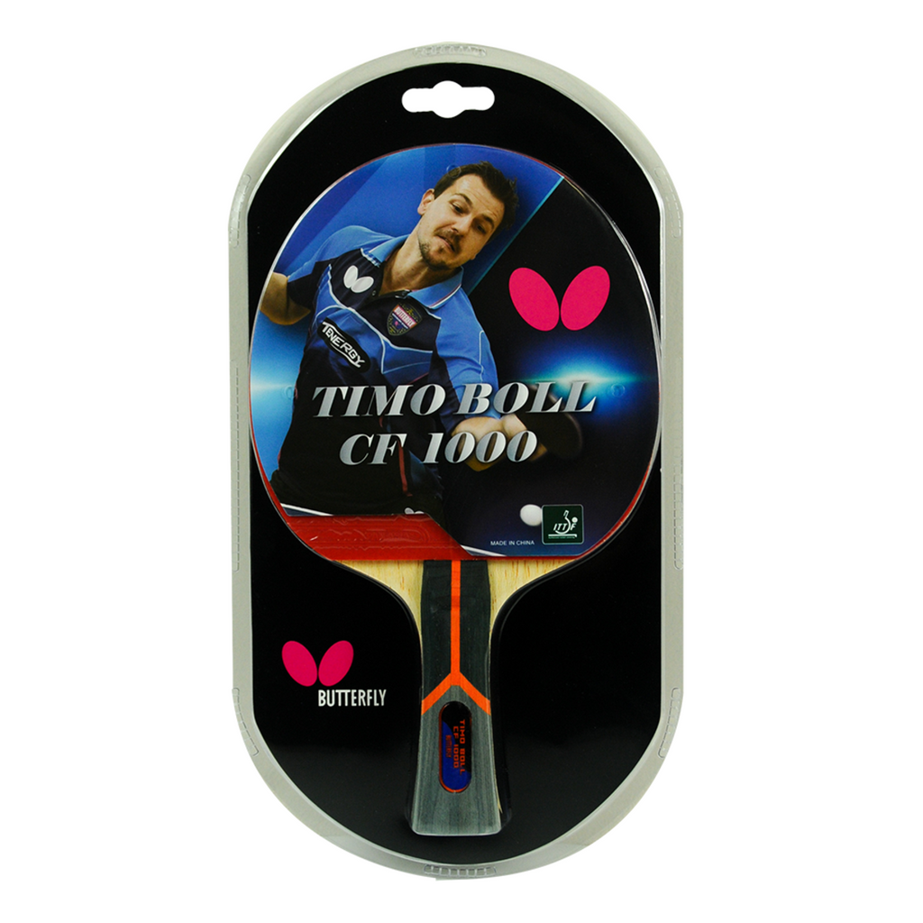 Timo Boll CF Carbon Fiber 1000 Butterfly Ping Pong Paddle Packaging