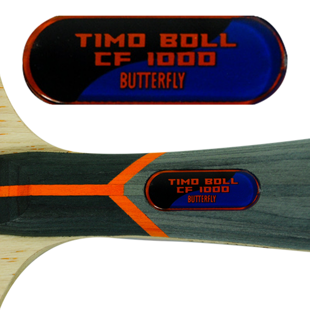 Timo Boll CF Carbon Fiber 1000 Butterfly Ping Pong Handle with Model Number