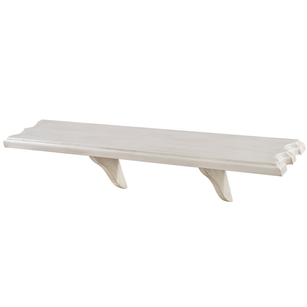 Pub Wall Shelf with Cue Rests in Antique White