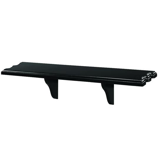 Pub Wall Shelf with Cue Rests in Black