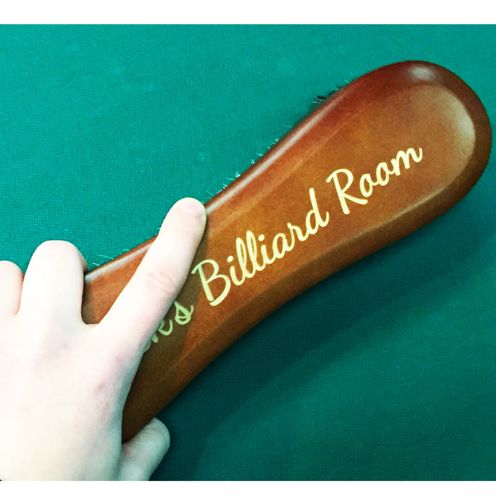 Alex Austin Wooden 10.5 inch Billiard Pool Table Brush with Custom Engraving on Table
