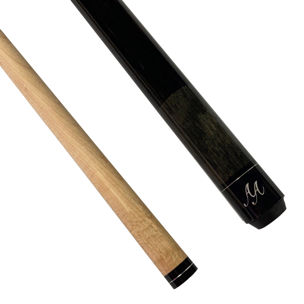 Engraved Pool Cue Shaft Example in Block Font