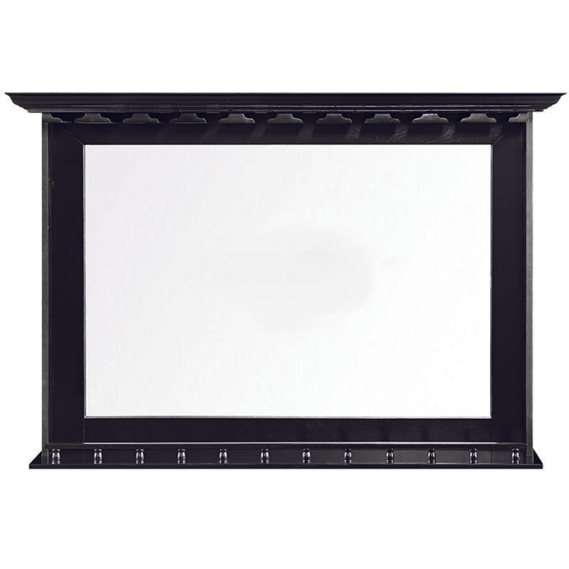 Bar Mirror with Glassware Rack Black Finish