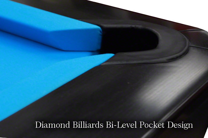 9ft Pro-Am Pool Table in Black Corner Pocket Top View
