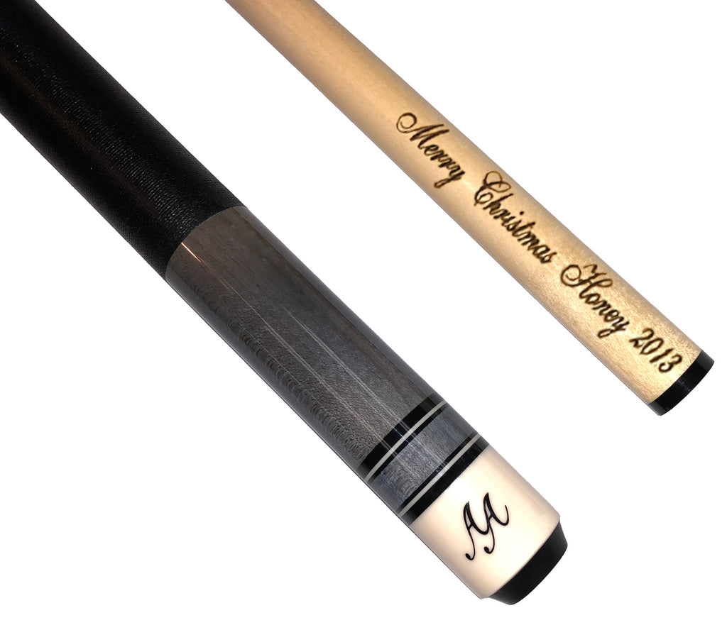 Alex Austin Gray Color Series Pool Cue Butt and Shaft with Engraving