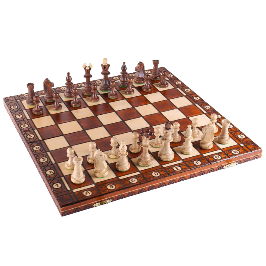 chess board mahogany with coordinates