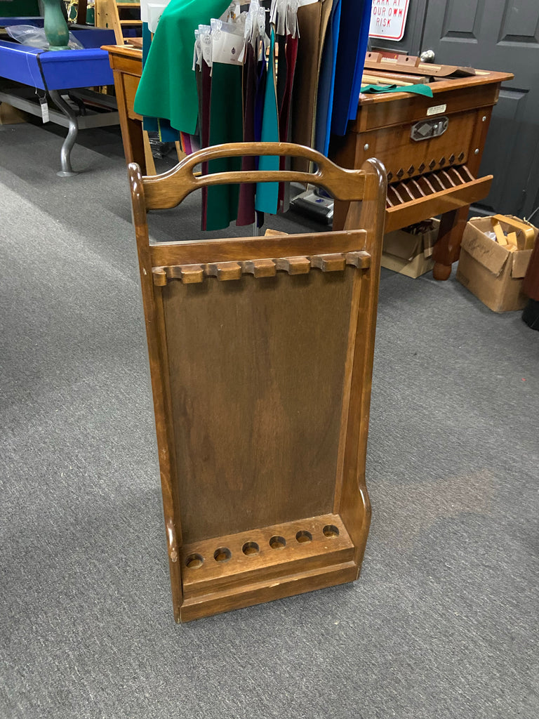 Pre-Owned Rolling Floor Stand Cabinet Back Side with Cue Rests