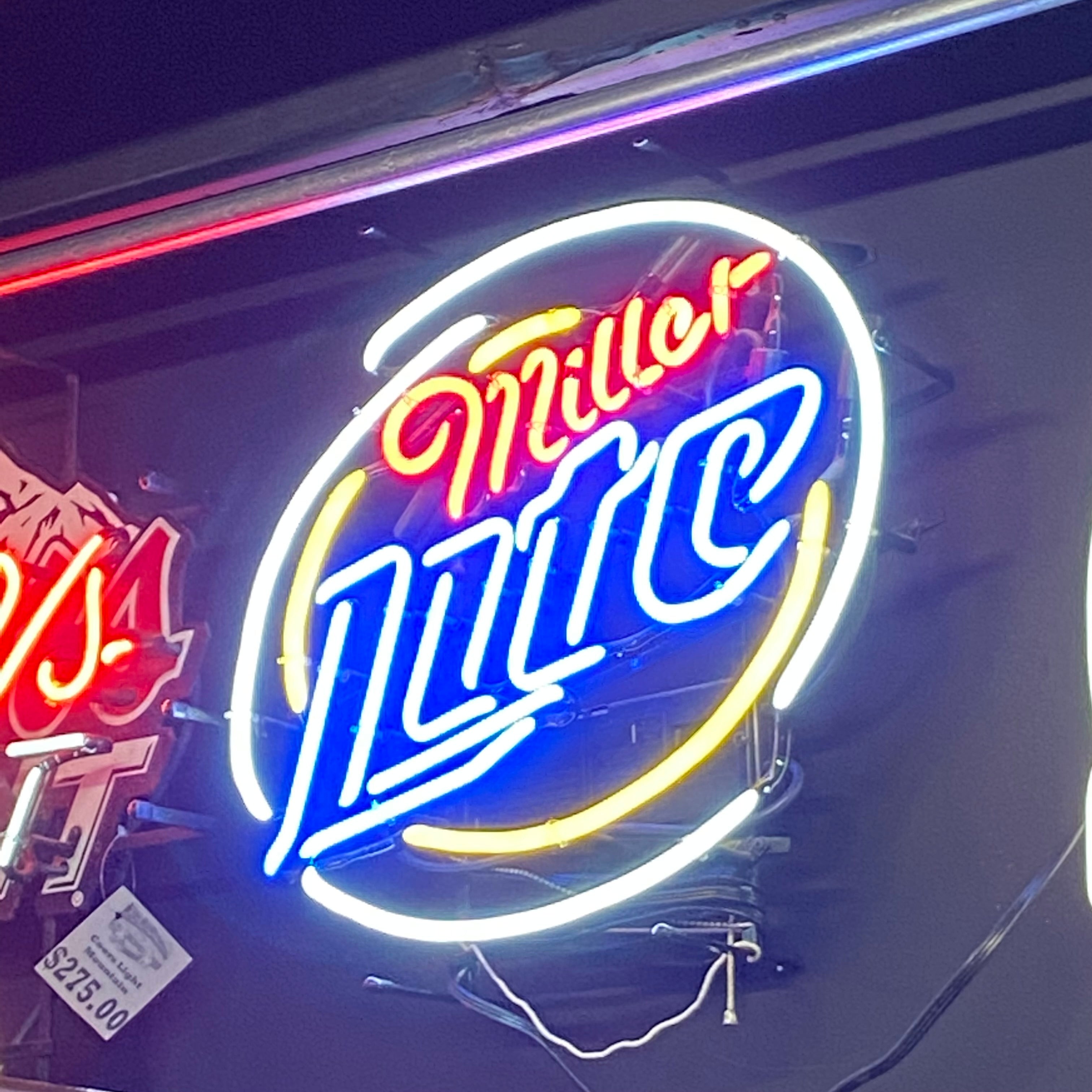 【アンティーク】Miller Lite　ネオンサイン【レア】 Miller Lite Neon Light – D&L Billiards