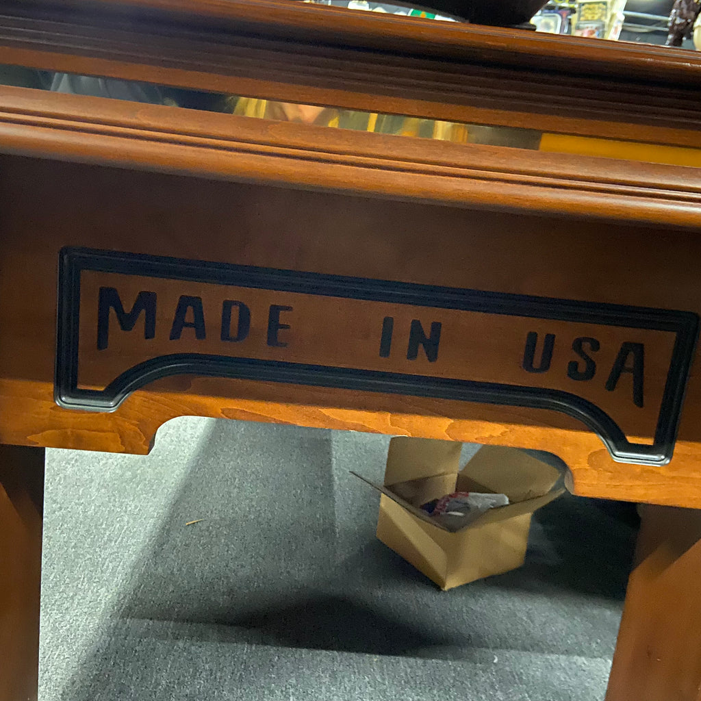 8Ft Used Harley Davidson Olhausen Pool Table Made in USA on cabinet