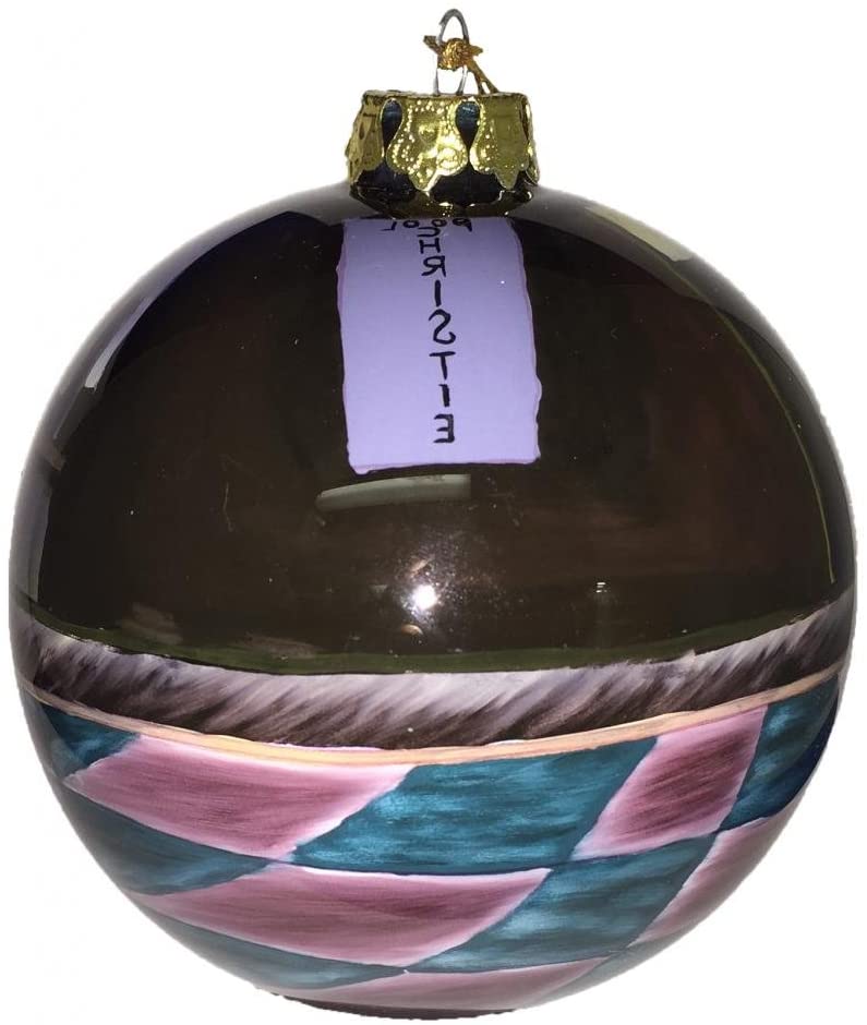 Painted Blown Glass Ornament Limited Edition Pool Scene Side View