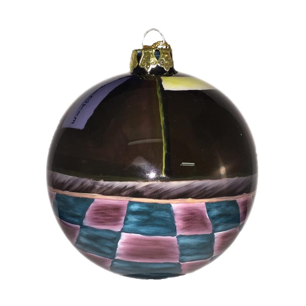 Painted Blown Glass Ornament Limited Edition Pool Scene Back Side