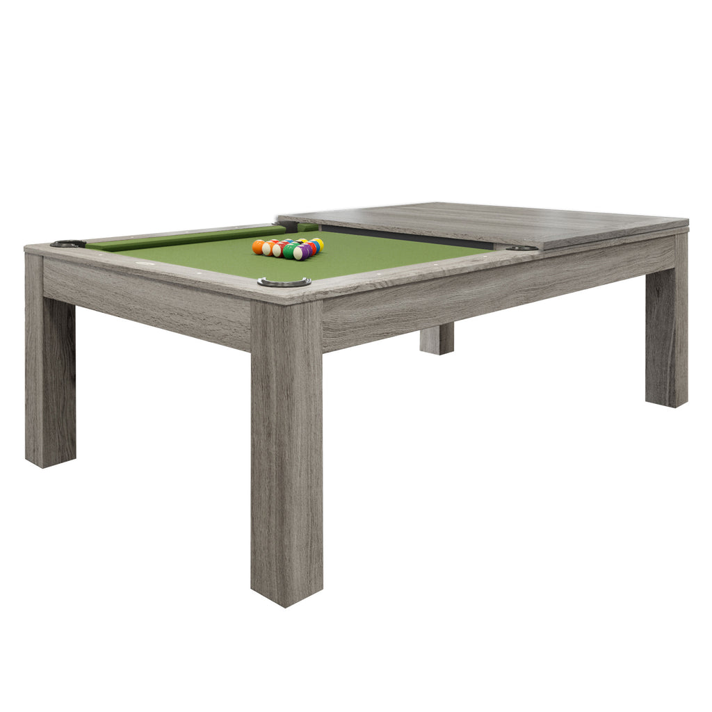 Penny Pool Table Silver mist dining top half on