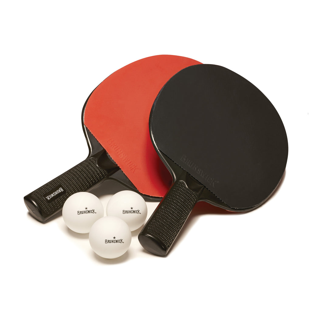 Brunswick Table Tennis Paddle Set Red and Black paddle and 3 balls