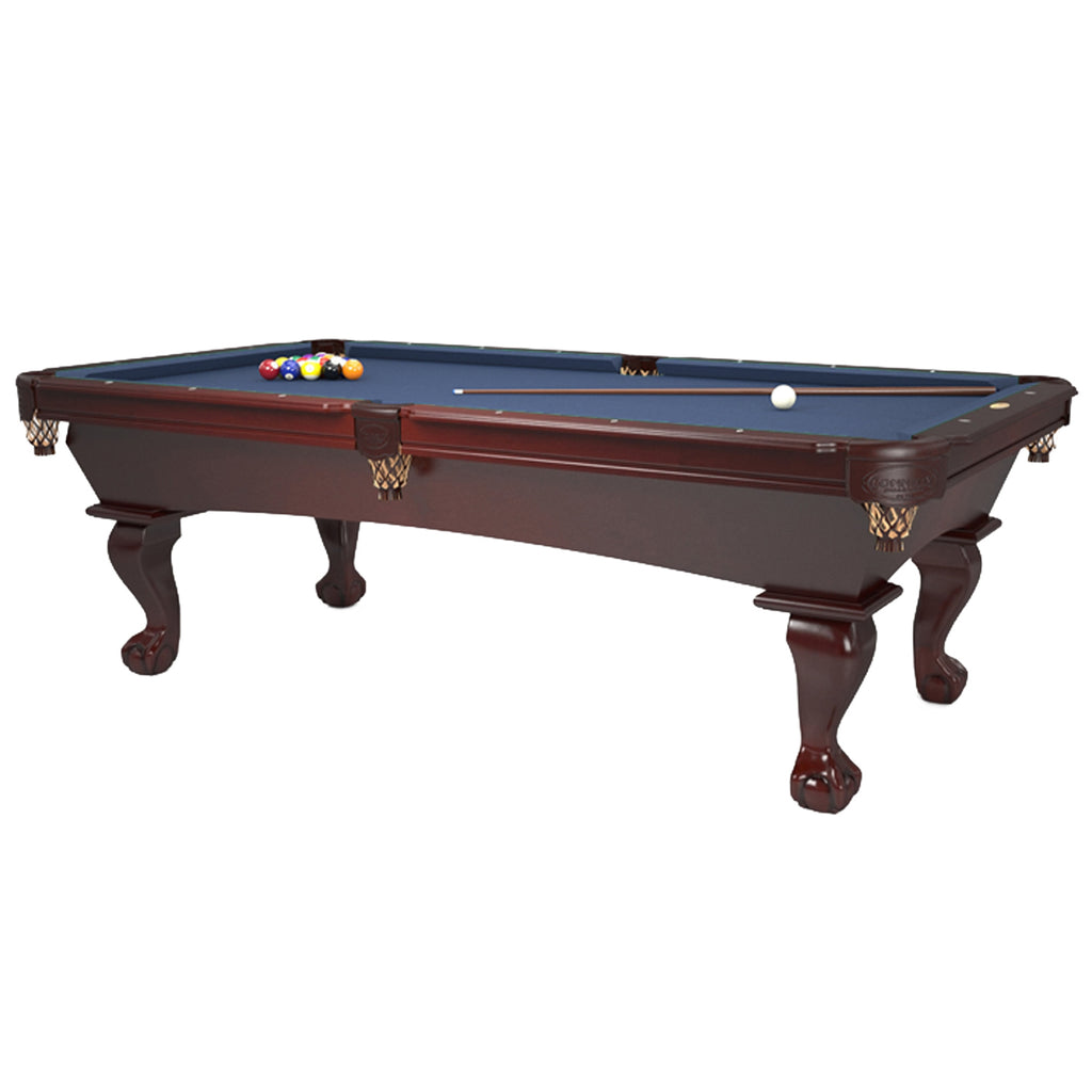 Prescott Pool Table Maple with Cordova stain and Spice pockets