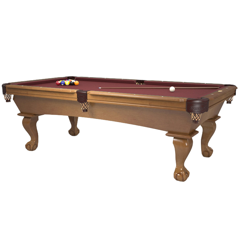 Prescott Pool Table Maple with Medium stain and Spice pockets
