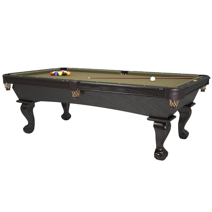 Prescott Pool Table Oak wood with Espresso stain and Dark pockets