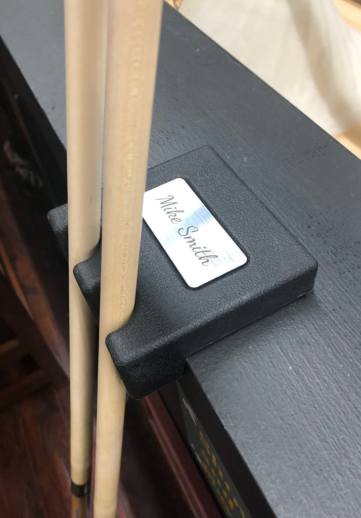 Custom Weighted Pool Cue Holder Rest for 2 Cues Leaning Cues