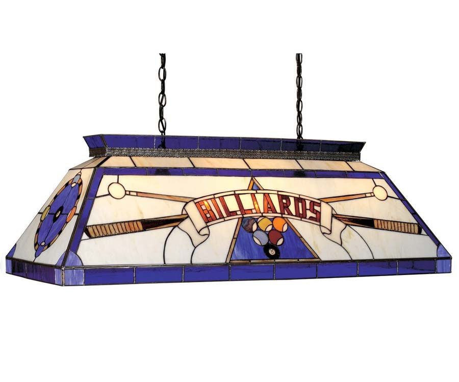 Stained Glass Blue Billiards Light