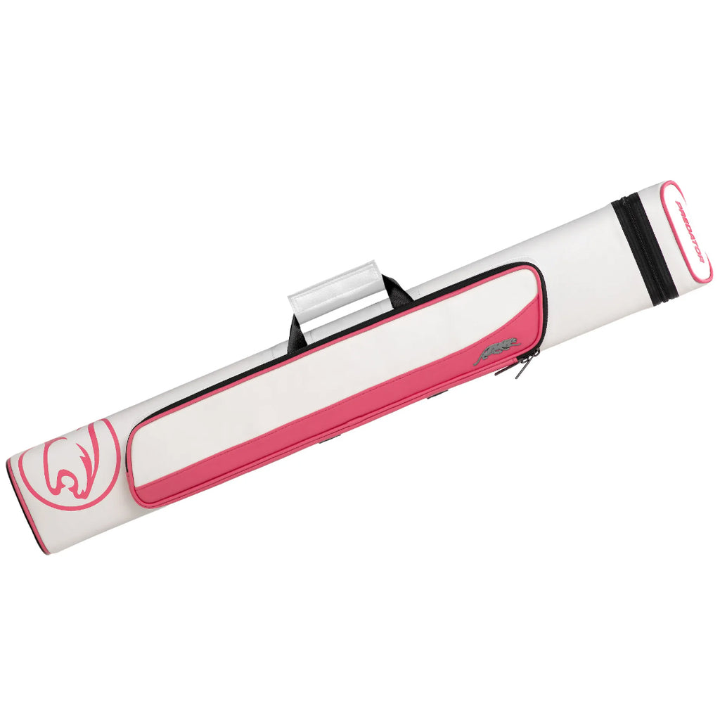 Pink and White Pool Cue Case by Predator with carry handle