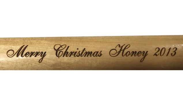 Engraved Pool Cue Shaft Example in Script Font