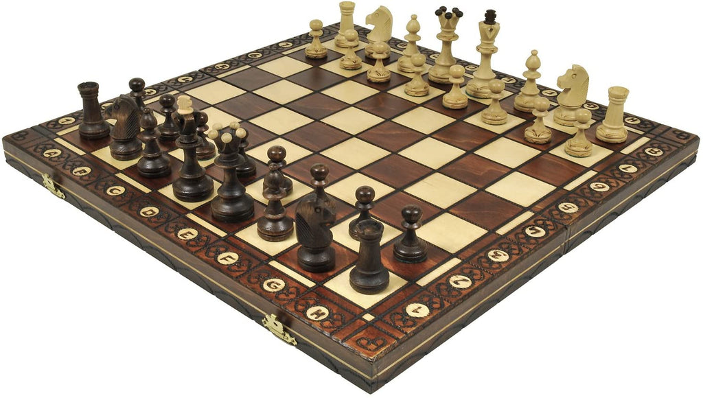 16" Wooden Chess Set Board from Other side