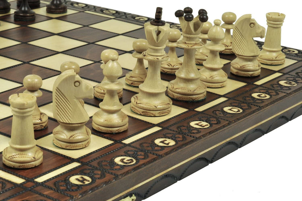 16" Wooden Chess Set Pieces knocked down
