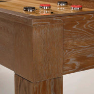 12 foot Brunswick Soho Shuffleboard table corner in Nutmeg Finish
