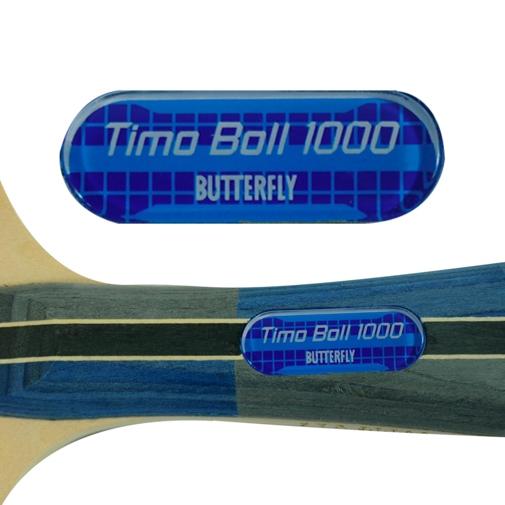 Timo Boll 1000 Butterfly Ping Pong Paddle Handle with Model Number