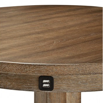 Brunswick Traditional Pub Table with USB port Nutmeg Details